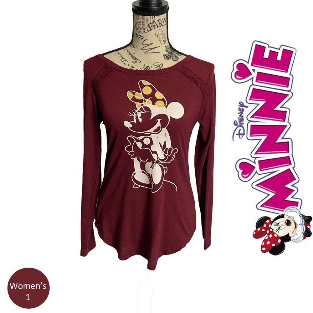 Minnie Mouse Key Hole Back Long Sleeve Tee XCH.